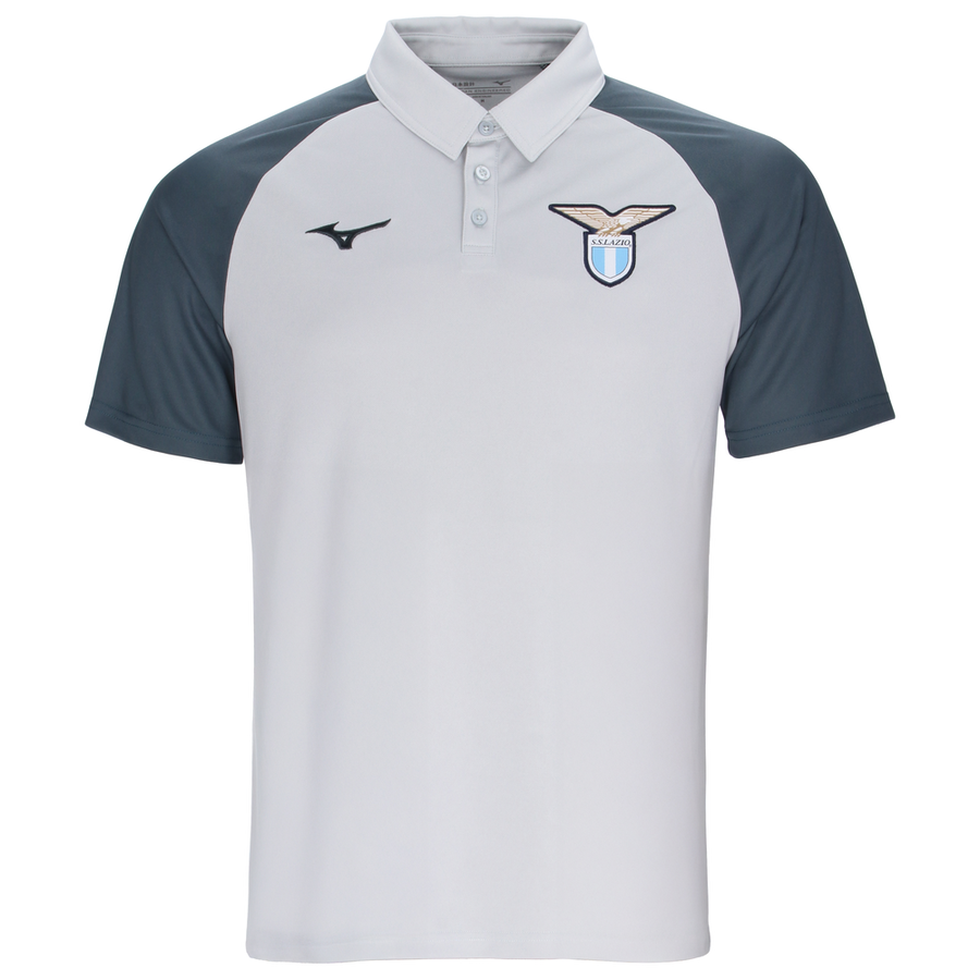 Mizuno Polyester Polo S.S. Lazio Men Silver